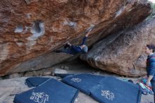 Bouldering in Hueco Tanks on 01/16/2020 with Blue Lizard Climbing and Yoga

Filename: SRM_20200116_1347330.jpg
Aperture: f/5.6
Shutter Speed: 1/250
Body: Canon EOS-1D Mark II
Lens: Canon EF 16-35mm f/2.8 L