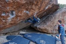 Bouldering in Hueco Tanks on 01/16/2020 with Blue Lizard Climbing and Yoga

Filename: SRM_20200116_1347400.jpg
Aperture: f/5.6
Shutter Speed: 1/250
Body: Canon EOS-1D Mark II
Lens: Canon EF 16-35mm f/2.8 L