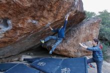 Bouldering in Hueco Tanks on 01/16/2020 with Blue Lizard Climbing and Yoga

Filename: SRM_20200116_1347441.jpg
Aperture: f/5.6
Shutter Speed: 1/250
Body: Canon EOS-1D Mark II
Lens: Canon EF 16-35mm f/2.8 L