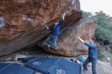 Bouldering in Hueco Tanks on 01/16/2020 with Blue Lizard Climbing and Yoga

Filename: SRM_20200116_1347451.jpg
Aperture: f/5.6
Shutter Speed: 1/250
Body: Canon EOS-1D Mark II
Lens: Canon EF 16-35mm f/2.8 L