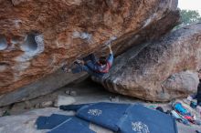 Bouldering in Hueco Tanks on 01/16/2020 with Blue Lizard Climbing and Yoga

Filename: SRM_20200116_1350530.jpg
Aperture: f/6.3
Shutter Speed: 1/250
Body: Canon EOS-1D Mark II
Lens: Canon EF 16-35mm f/2.8 L