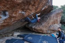 Bouldering in Hueco Tanks on 01/16/2020 with Blue Lizard Climbing and Yoga

Filename: SRM_20200116_1350590.jpg
Aperture: f/7.1
Shutter Speed: 1/250
Body: Canon EOS-1D Mark II
Lens: Canon EF 16-35mm f/2.8 L