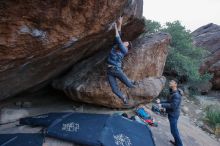 Bouldering in Hueco Tanks on 01/16/2020 with Blue Lizard Climbing and Yoga

Filename: SRM_20200116_1351040.jpg
Aperture: f/8.0
Shutter Speed: 1/250
Body: Canon EOS-1D Mark II
Lens: Canon EF 16-35mm f/2.8 L