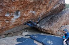 Bouldering in Hueco Tanks on 01/16/2020 with Blue Lizard Climbing and Yoga

Filename: SRM_20200116_1353220.jpg
Aperture: f/5.6
Shutter Speed: 1/320
Body: Canon EOS-1D Mark II
Lens: Canon EF 16-35mm f/2.8 L