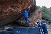 Bouldering in Hueco Tanks on 01/16/2020 with Blue Lizard Climbing and Yoga

Filename: SRM_20200116_1355390.jpg
Aperture: f/8.0
Shutter Speed: 1/320
Body: Canon EOS-1D Mark II
Lens: Canon EF 16-35mm f/2.8 L