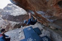 Bouldering in Hueco Tanks on 01/16/2020 with Blue Lizard Climbing and Yoga

Filename: SRM_20200116_1358480.jpg
Aperture: f/6.3
Shutter Speed: 1/320
Body: Canon EOS-1D Mark II
Lens: Canon EF 16-35mm f/2.8 L