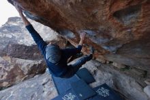 Bouldering in Hueco Tanks on 01/16/2020 with Blue Lizard Climbing and Yoga

Filename: SRM_20200116_1359071.jpg
Aperture: f/6.3
Shutter Speed: 1/320
Body: Canon EOS-1D Mark II
Lens: Canon EF 16-35mm f/2.8 L