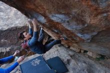 Bouldering in Hueco Tanks on 01/16/2020 with Blue Lizard Climbing and Yoga

Filename: SRM_20200116_1401590.jpg
Aperture: f/5.6
Shutter Speed: 1/320
Body: Canon EOS-1D Mark II
Lens: Canon EF 16-35mm f/2.8 L