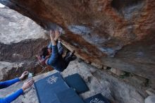 Bouldering in Hueco Tanks on 01/16/2020 with Blue Lizard Climbing and Yoga

Filename: SRM_20200116_1402000.jpg
Aperture: f/5.6
Shutter Speed: 1/320
Body: Canon EOS-1D Mark II
Lens: Canon EF 16-35mm f/2.8 L