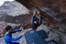 Bouldering in Hueco Tanks on 01/16/2020 with Blue Lizard Climbing and Yoga

Filename: SRM_20200116_1402010.jpg
Aperture: f/6.3
Shutter Speed: 1/320
Body: Canon EOS-1D Mark II
Lens: Canon EF 16-35mm f/2.8 L