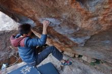 Bouldering in Hueco Tanks on 01/16/2020 with Blue Lizard Climbing and Yoga

Filename: SRM_20200116_1402060.jpg
Aperture: f/4.5
Shutter Speed: 1/320
Body: Canon EOS-1D Mark II
Lens: Canon EF 16-35mm f/2.8 L