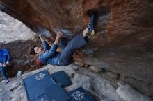 Bouldering in Hueco Tanks on 01/16/2020 with Blue Lizard Climbing and Yoga

Filename: SRM_20200116_1402440.jpg
Aperture: f/5.6
Shutter Speed: 1/320
Body: Canon EOS-1D Mark II
Lens: Canon EF 16-35mm f/2.8 L