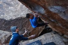 Bouldering in Hueco Tanks on 01/16/2020 with Blue Lizard Climbing and Yoga

Filename: SRM_20200116_1404230.jpg
Aperture: f/7.1
Shutter Speed: 1/320
Body: Canon EOS-1D Mark II
Lens: Canon EF 16-35mm f/2.8 L