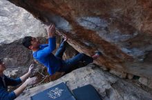 Bouldering in Hueco Tanks on 01/16/2020 with Blue Lizard Climbing and Yoga

Filename: SRM_20200116_1404410.jpg
Aperture: f/6.3
Shutter Speed: 1/320
Body: Canon EOS-1D Mark II
Lens: Canon EF 16-35mm f/2.8 L