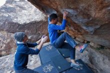 Bouldering in Hueco Tanks on 01/16/2020 with Blue Lizard Climbing and Yoga

Filename: SRM_20200116_1404520.jpg
Aperture: f/5.6
Shutter Speed: 1/320
Body: Canon EOS-1D Mark II
Lens: Canon EF 16-35mm f/2.8 L