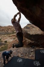 Bouldering in Hueco Tanks on 01/16/2020 with Blue Lizard Climbing and Yoga

Filename: SRM_20200116_1407400.jpg
Aperture: f/13.0
Shutter Speed: 1/320
Body: Canon EOS-1D Mark II
Lens: Canon EF 16-35mm f/2.8 L