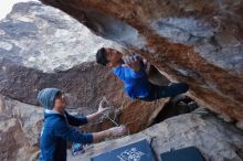 Bouldering in Hueco Tanks on 01/16/2020 with Blue Lizard Climbing and Yoga

Filename: SRM_20200116_1410040.jpg
Aperture: f/3.2
Shutter Speed: 1/320
Body: Canon EOS-1D Mark II
Lens: Canon EF 16-35mm f/2.8 L