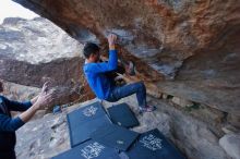 Bouldering in Hueco Tanks on 01/16/2020 with Blue Lizard Climbing and Yoga

Filename: SRM_20200116_1410210.jpg
Aperture: f/2.8
Shutter Speed: 1/320
Body: Canon EOS-1D Mark II
Lens: Canon EF 16-35mm f/2.8 L