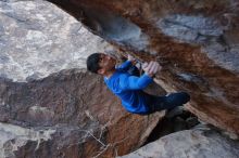 Bouldering in Hueco Tanks on 01/16/2020 with Blue Lizard Climbing and Yoga

Filename: SRM_20200116_1416470.jpg
Aperture: f/4.5
Shutter Speed: 1/320
Body: Canon EOS-1D Mark II
Lens: Canon EF 16-35mm f/2.8 L