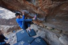 Bouldering in Hueco Tanks on 01/16/2020 with Blue Lizard Climbing and Yoga

Filename: SRM_20200116_1416580.jpg
Aperture: f/4.0
Shutter Speed: 1/320
Body: Canon EOS-1D Mark II
Lens: Canon EF 16-35mm f/2.8 L