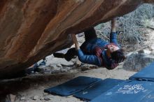 Bouldering in Hueco Tanks on 01/16/2020 with Blue Lizard Climbing and Yoga

Filename: SRM_20200116_1440530.jpg
Aperture: f/3.5
Shutter Speed: 1/250
Body: Canon EOS-1D Mark II
Lens: Canon EF 50mm f/1.8 II