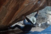 Bouldering in Hueco Tanks on 01/16/2020 with Blue Lizard Climbing and Yoga

Filename: SRM_20200116_1442200.jpg
Aperture: f/4.0
Shutter Speed: 1/250
Body: Canon EOS-1D Mark II
Lens: Canon EF 50mm f/1.8 II