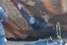 Bouldering in Hueco Tanks on 01/16/2020 with Blue Lizard Climbing and Yoga

Filename: SRM_20200116_1450482.jpg
Aperture: f/2.8
Shutter Speed: 1/250
Body: Canon EOS-1D Mark II
Lens: Canon EF 50mm f/1.8 II