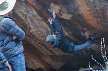 Bouldering in Hueco Tanks on 01/16/2020 with Blue Lizard Climbing and Yoga

Filename: SRM_20200116_1454480.jpg
Aperture: f/3.2
Shutter Speed: 1/250
Body: Canon EOS-1D Mark II
Lens: Canon EF 50mm f/1.8 II