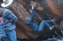 Bouldering in Hueco Tanks on 01/16/2020 with Blue Lizard Climbing and Yoga

Filename: SRM_20200116_1454500.jpg
Aperture: f/3.2
Shutter Speed: 1/250
Body: Canon EOS-1D Mark II
Lens: Canon EF 50mm f/1.8 II