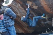 Bouldering in Hueco Tanks on 01/16/2020 with Blue Lizard Climbing and Yoga

Filename: SRM_20200116_1454510.jpg
Aperture: f/3.2
Shutter Speed: 1/250
Body: Canon EOS-1D Mark II
Lens: Canon EF 50mm f/1.8 II