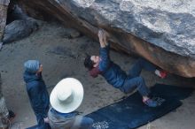 Bouldering in Hueco Tanks on 01/16/2020 with Blue Lizard Climbing and Yoga

Filename: SRM_20200116_1456530.jpg
Aperture: f/4.5
Shutter Speed: 1/250
Body: Canon EOS-1D Mark II
Lens: Canon EF 50mm f/1.8 II