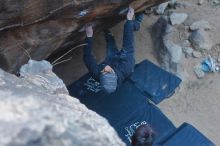 Bouldering in Hueco Tanks on 01/16/2020 with Blue Lizard Climbing and Yoga

Filename: SRM_20200116_1503300.jpg
Aperture: f/3.5
Shutter Speed: 1/250
Body: Canon EOS-1D Mark II
Lens: Canon EF 50mm f/1.8 II