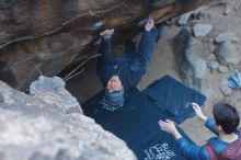 Bouldering in Hueco Tanks on 01/16/2020 with Blue Lizard Climbing and Yoga

Filename: SRM_20200116_1503320.jpg
Aperture: f/3.5
Shutter Speed: 1/250
Body: Canon EOS-1D Mark II
Lens: Canon EF 50mm f/1.8 II