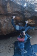 Bouldering in Hueco Tanks on 01/16/2020 with Blue Lizard Climbing and Yoga

Filename: SRM_20200116_1509460.jpg
Aperture: f/3.5
Shutter Speed: 1/250
Body: Canon EOS-1D Mark II
Lens: Canon EF 50mm f/1.8 II