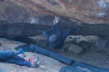 Bouldering in Hueco Tanks on 01/16/2020 with Blue Lizard Climbing and Yoga

Filename: SRM_20200116_1527110.jpg
Aperture: f/2.8
Shutter Speed: 1/250
Body: Canon EOS-1D Mark II
Lens: Canon EF 50mm f/1.8 II