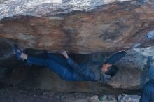 Bouldering in Hueco Tanks on 01/16/2020 with Blue Lizard Climbing and Yoga

Filename: SRM_20200116_1538240.jpg
Aperture: f/4.0
Shutter Speed: 1/250
Body: Canon EOS-1D Mark II
Lens: Canon EF 50mm f/1.8 II