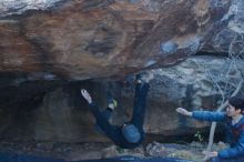 Bouldering in Hueco Tanks on 01/16/2020 with Blue Lizard Climbing and Yoga

Filename: SRM_20200116_1539330.jpg
Aperture: f/4.0
Shutter Speed: 1/250
Body: Canon EOS-1D Mark II
Lens: Canon EF 50mm f/1.8 II