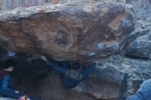 Bouldering in Hueco Tanks on 01/16/2020 with Blue Lizard Climbing and Yoga

Filename: SRM_20200116_1540300.jpg
Aperture: f/4.0
Shutter Speed: 1/250
Body: Canon EOS-1D Mark II
Lens: Canon EF 50mm f/1.8 II