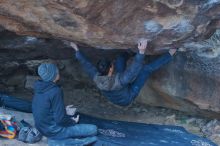 Bouldering in Hueco Tanks on 01/16/2020 with Blue Lizard Climbing and Yoga

Filename: SRM_20200116_1544090.jpg
Aperture: f/2.8
Shutter Speed: 1/250
Body: Canon EOS-1D Mark II
Lens: Canon EF 50mm f/1.8 II