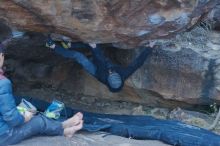 Bouldering in Hueco Tanks on 01/16/2020 with Blue Lizard Climbing and Yoga

Filename: SRM_20200116_1555000.jpg
Aperture: f/3.5
Shutter Speed: 1/250
Body: Canon EOS-1D Mark II
Lens: Canon EF 50mm f/1.8 II