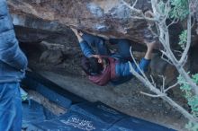 Bouldering in Hueco Tanks on 01/16/2020 with Blue Lizard Climbing and Yoga

Filename: SRM_20200116_1605160.jpg
Aperture: f/4.0
Shutter Speed: 1/250
Body: Canon EOS-1D Mark II
Lens: Canon EF 50mm f/1.8 II