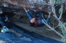 Bouldering in Hueco Tanks on 01/16/2020 with Blue Lizard Climbing and Yoga

Filename: SRM_20200116_1605190.jpg
Aperture: f/4.5
Shutter Speed: 1/250
Body: Canon EOS-1D Mark II
Lens: Canon EF 50mm f/1.8 II