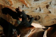 Bouldering in Hueco Tanks on 01/16/2020 with Blue Lizard Climbing and Yoga

Filename: SRM_20200116_1708000.jpg
Aperture: f/8.0
Shutter Speed: 1/250
Body: Canon EOS-1D Mark II
Lens: Canon EF 16-35mm f/2.8 L