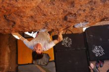 Bouldering in Hueco Tanks on 01/18/2020 with Blue Lizard Climbing and Yoga

Filename: SRM_20200118_1552390.jpg
Aperture: f/5.0
Shutter Speed: 1/250
Body: Canon EOS-1D Mark II
Lens: Canon EF 16-35mm f/2.8 L