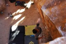 Bouldering in Hueco Tanks on 01/18/2020 with Blue Lizard Climbing and Yoga

Filename: SRM_20200118_1608281.jpg
Aperture: f/4.0
Shutter Speed: 1/320
Body: Canon EOS-1D Mark II
Lens: Canon EF 16-35mm f/2.8 L