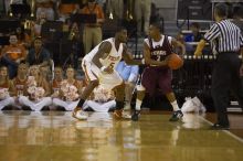 Forward Damion James, #5.  The longhorns defeated the Texas Southern University (TSU) Tigers 90-50 Tuesday night.

Filename: SRM_20061128_2037428.jpg
Aperture: f/2.8
Shutter Speed: 1/640
Body: Canon EOS-1D Mark II
Lens: Canon EF 80-200mm f/2.8 L