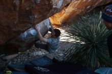 Bouldering in Hueco Tanks on 01/18/2020 with Blue Lizard Climbing and Yoga

Filename: SRM_20200118_1127130.jpg
Aperture: f/5.0
Shutter Speed: 1/250
Body: Canon EOS-1D Mark II
Lens: Canon EF 50mm f/1.8 II