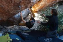 Bouldering in Hueco Tanks on 01/18/2020 with Blue Lizard Climbing and Yoga

Filename: SRM_20200118_1128050.jpg
Aperture: f/3.5
Shutter Speed: 1/320
Body: Canon EOS-1D Mark II
Lens: Canon EF 50mm f/1.8 II