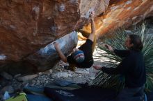 Bouldering in Hueco Tanks on 01/18/2020 with Blue Lizard Climbing and Yoga

Filename: SRM_20200118_1128080.jpg
Aperture: f/4.0
Shutter Speed: 1/320
Body: Canon EOS-1D Mark II
Lens: Canon EF 50mm f/1.8 II