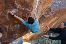 Bouldering in Hueco Tanks on 01/18/2020 with Blue Lizard Climbing and Yoga

Filename: SRM_20200118_1130170.jpg
Aperture: f/4.5
Shutter Speed: 1/250
Body: Canon EOS-1D Mark II
Lens: Canon EF 50mm f/1.8 II